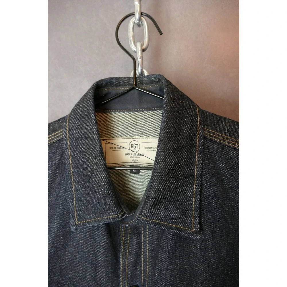 RGT Denim Vest Mens Large‎ Frayed Sleeveless Jean Jacket Button Up